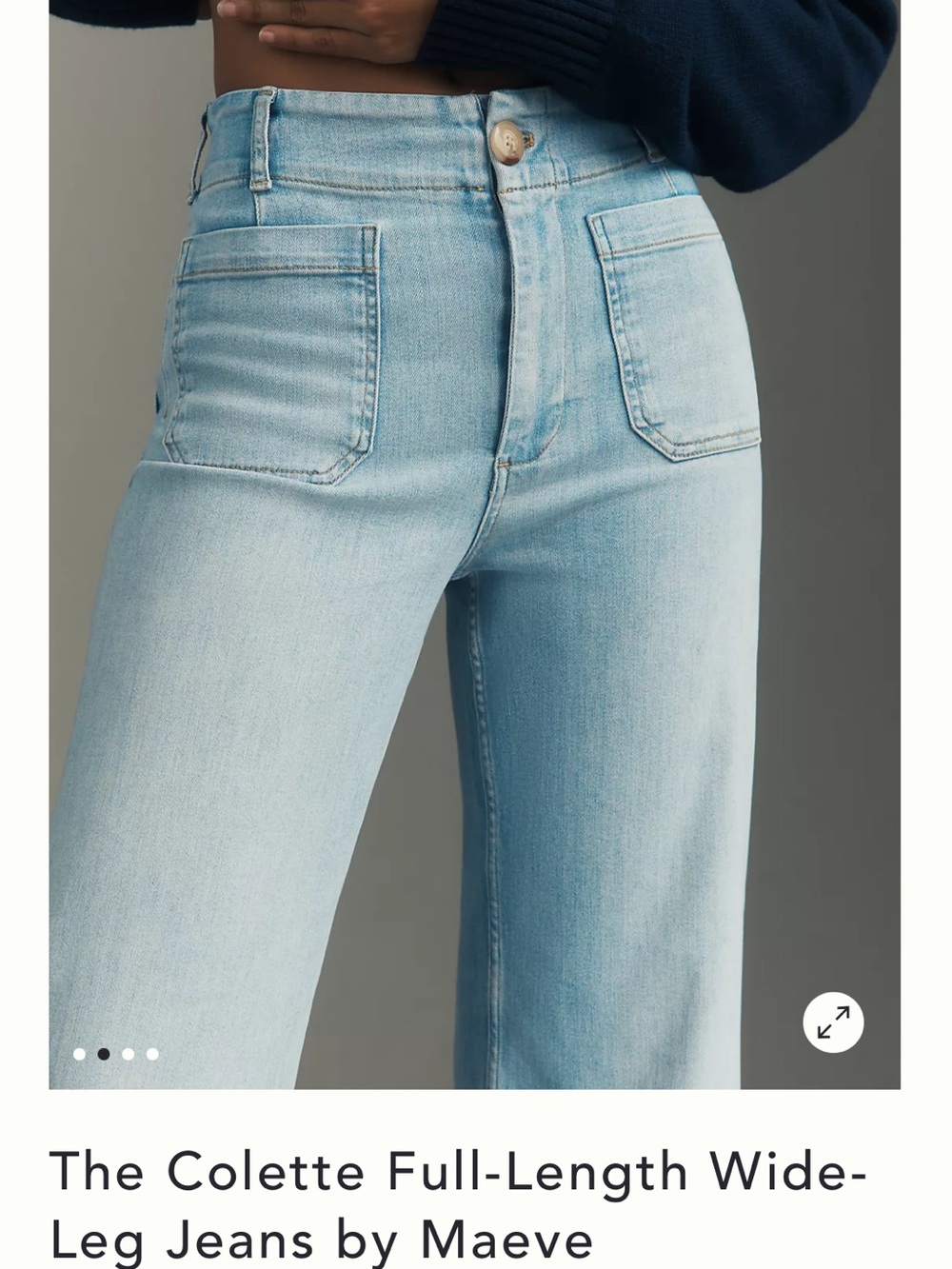 Maeve Light Blue Wide-Leg Colette Jeans in color: ‘light denim’ size 26 - Picture 2 of 14